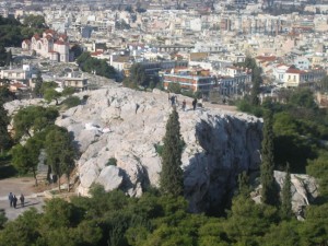 Mars Hill (Areopagus) in Athens, Greece