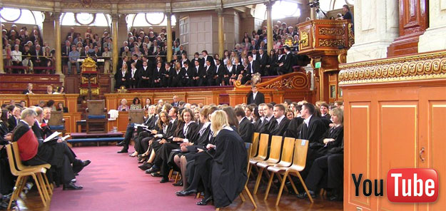 Interior, Sheldonian Theatre, Oxford, prior to degree ceremony