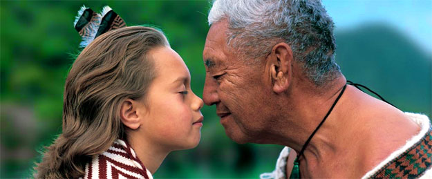 New Zealand Maori exchanging the sacred act of hongi, the breath of life.