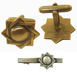 Seal of Melchizedek turned into LDS cufflinks, tie bars/clips, tie tacs