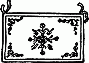 gremiale-illustration New Catholic Dictionary illustration of a gremiale, noting the unique embroidery