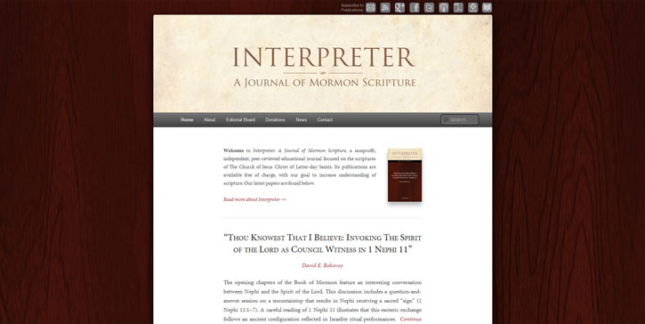 Interpreter: A Journal of Mormon Scripture, website homepage