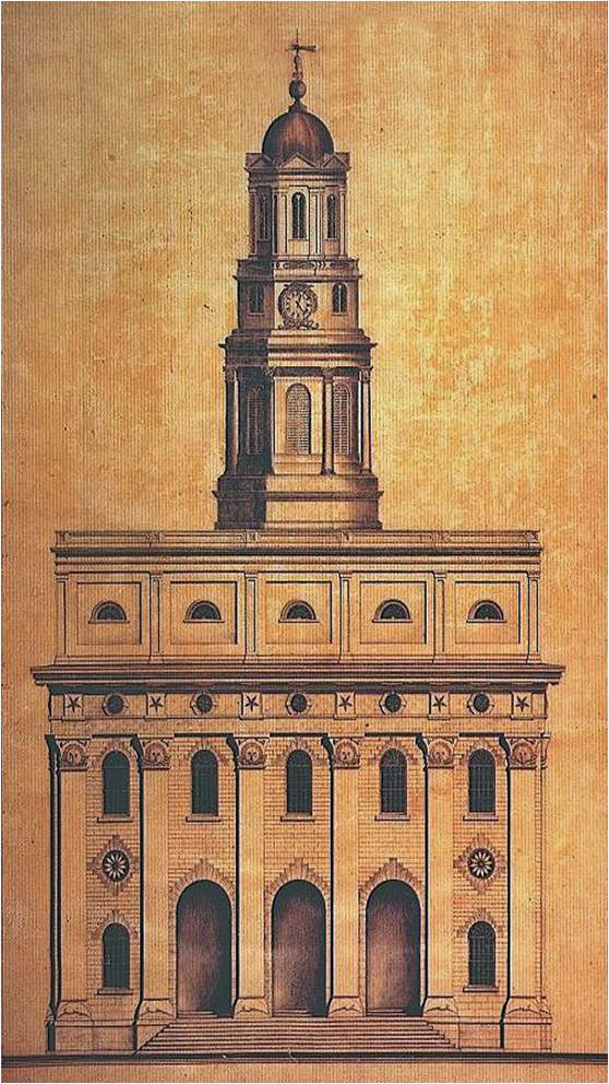 William Weeks drawing of Nauvoo Temple